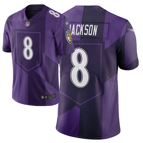 Baltimore Ravens Limited Purple Men Lamar Jackson Jersey NFL Football #8 City Edition
